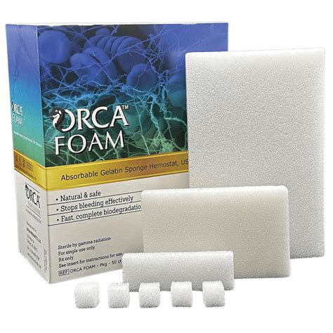 Orca Foam Absorbable Gelatin Sponge Hemostat Standard 1cm Cube