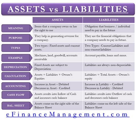 10 (Ten) Differences between Assets vs. Liabilities | eFinanceManagement