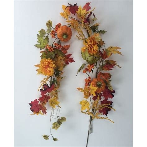 Fall Foliage Flowers And Pumpkins Garland - Bed Bath & Beyond - 36879361