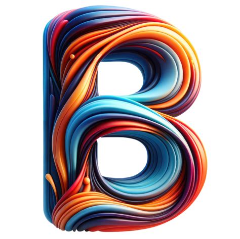 Ai Generated Abstract Swirl Alphabet Letter B Artwork 39660355 Png