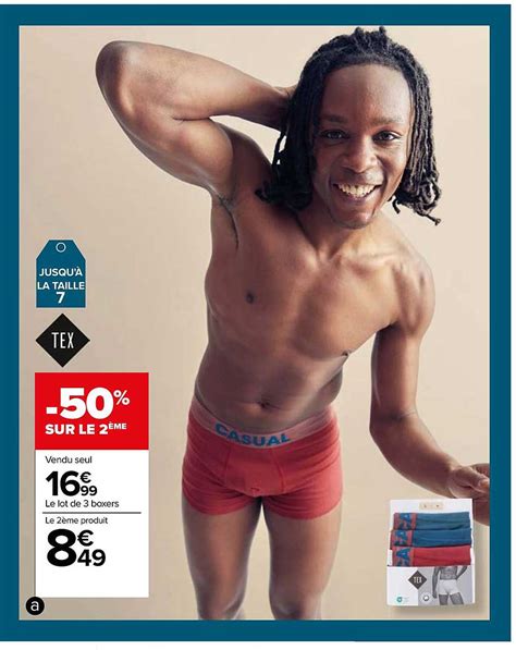 Promo Le Lot De Boxers Tex Chez Carrefour Icatalogue Fr