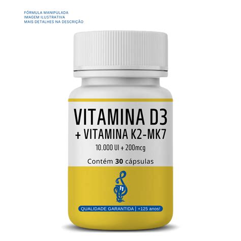 Vitamina D3 10 000ui Vitamina K2 Mk7 200mcg 30 Cps Escorrega O Preço