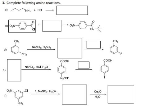 Solved Complete following amine reactions. | Chegg.com