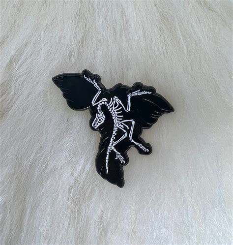 Archaeopteryx Soft Enamel Pin Archaeopteryx Pin Dinosaur Pin Fossil Pin