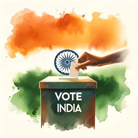 Watercolor illustration of voting in india | Premium AI-generated image