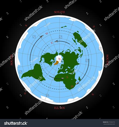 Dirección Cardinal En El Mapa Plano Vector De Stock Libre De