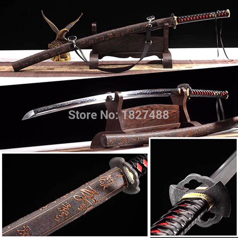 T10 Carbon Steel Clay Tempered Full Tang Blade Katana Samurai Japanese