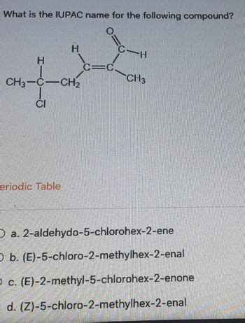 Answered What Is The Iupac Name For The Bartleby