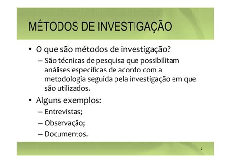 Métodos Qualitativos De Investigação