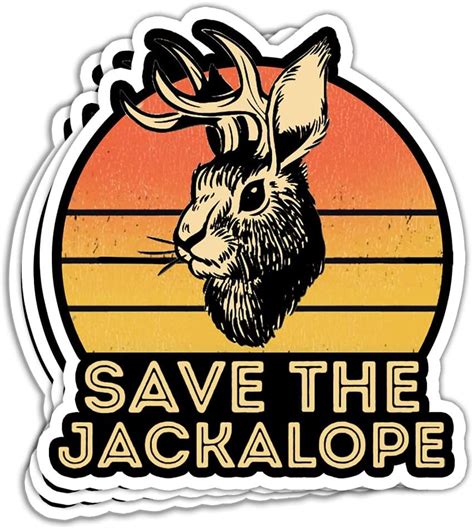 Hohyta Set Of 3 Save The Jackalope Sticker Funny