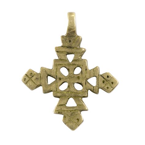 Ethiopian Coptic Cross Brass Pendant 58 X 38 1 Pc