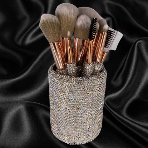 Diamond Studded Crystaled Makeup Brush Set Crownsandhalos Llc