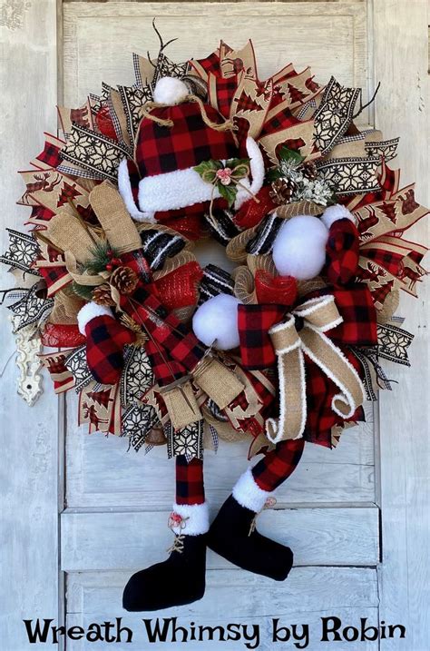 Buffalo Plaid Winter Themed Wreath Christmas Wreath Holiday Wreath