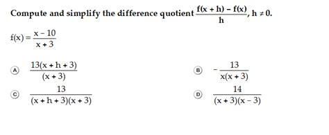 Solved Compute And Simplify The Difference Quotient