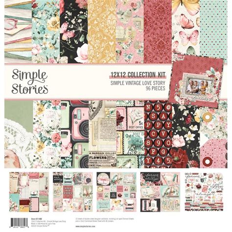 Simple Stories Collection Kit 12x12 Simple Vintage Love Story Crafted With Love And Roses