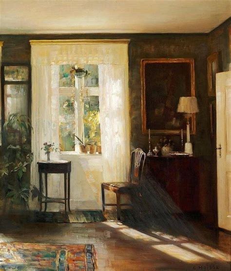 Sunlit Interior By Carl Vilhelm Holsøe Danish 1863 1935 Oil On