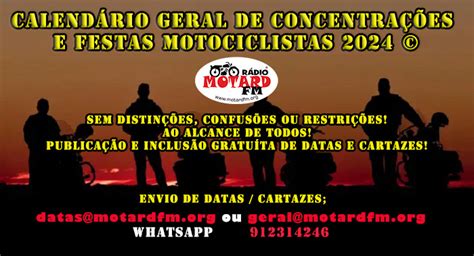 Calendário Geral de Concentrações e Festas Motociclistas 2024 Motard FM