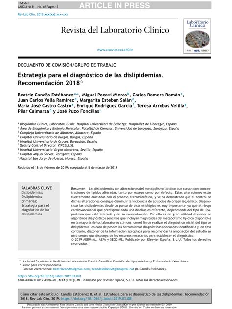 Recomendaciones Generales Para El Tratamiento De La Dislipidemia