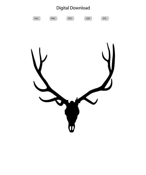 Elk Skull Svg Elk Skull Silhouette Elk Skull Svg Design Elk Skull Cut ...