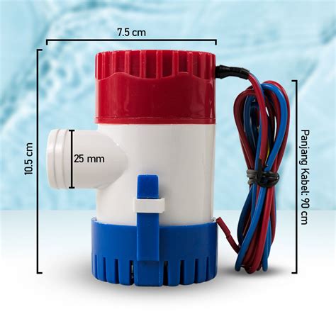 SUNSUN Pompa Air Submersible Water Bilge Pump 12 V CH8028 White