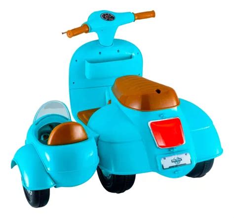 Nova Motinha El Trica Infantil Sidecar Retr Menino Menina Cor Azul