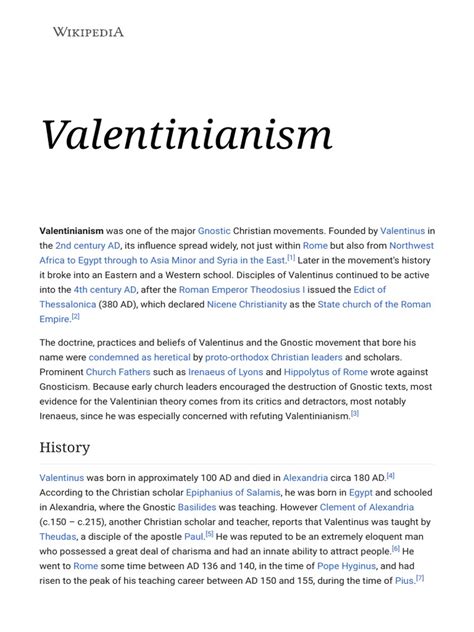 Valentinianism - Wikipedia | PDF | Gnosticism | Religious Faiths