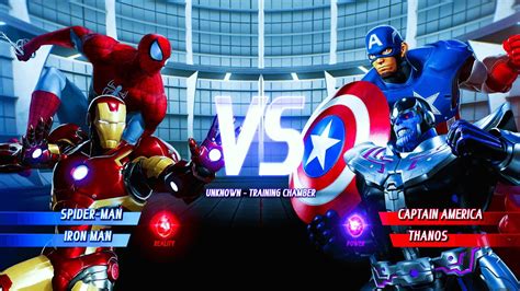 Spider Man Iron Man Vs Captain America Blue Thanos Hardest Ai