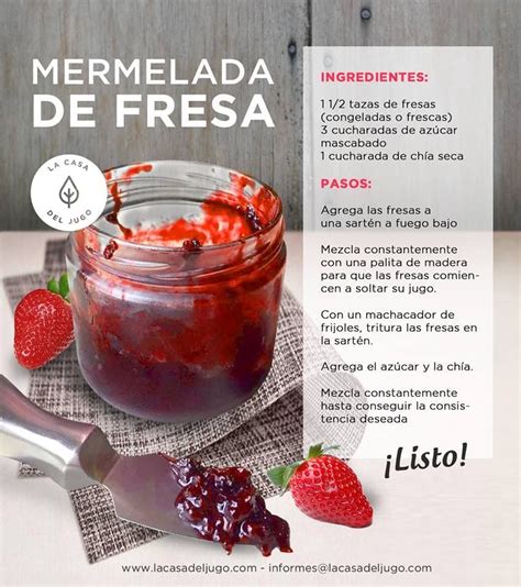 Mermelada De Fresa Receta Mermelada Comida Postres Saludables