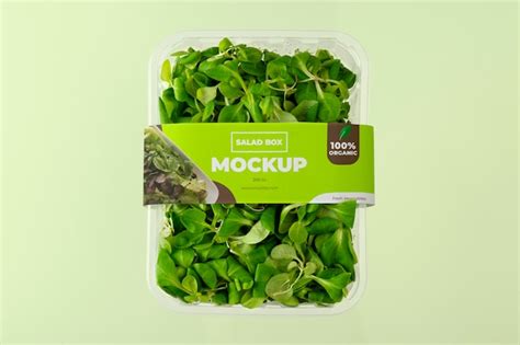 Premium Psd Top View Delicious Salad Box