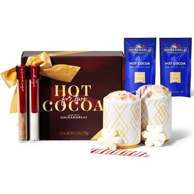 Hot Cocoa For Two Gift Set Made With Ghirardelli Includes Mugs Cocoa Mixes Peppermint