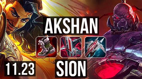 Akshan Vs Sion Top Rank 4 Akshan 8 1 3 6 Solo Kills Godlike Tr