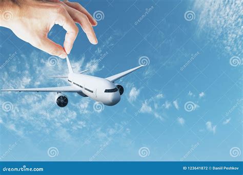 Male Hand Holding Air Plane Stock Photo Image Of Render Hand 123641872