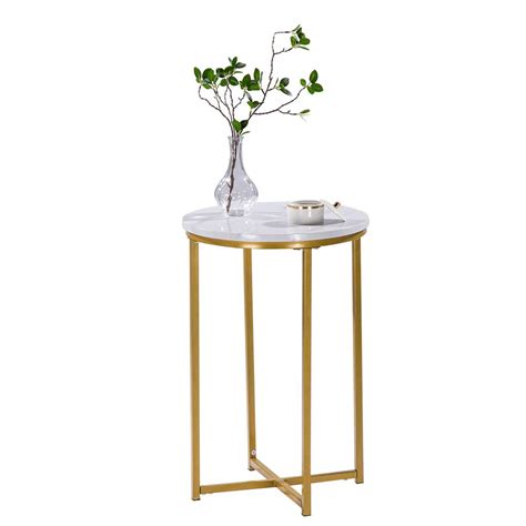 Buy Bonnlo Side Tables Living Room Faux Marble End Table White Bedside