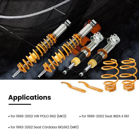 4x Coilover Suspension Struts For VW POLO Mark3 6N2 1 4L 1 6L 16V 1