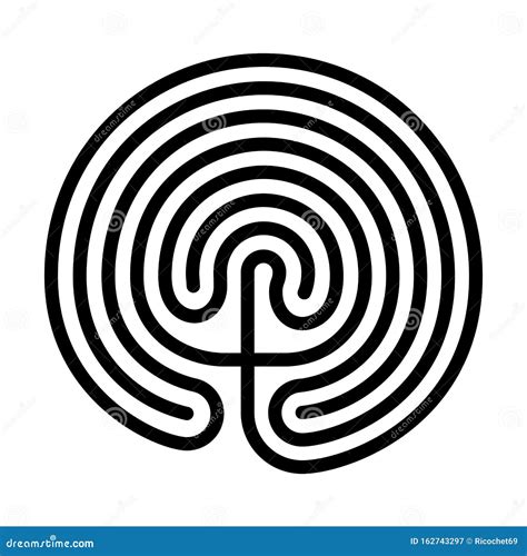 Cretan labyrinth symbol stock illustration. Illustration of effect ...