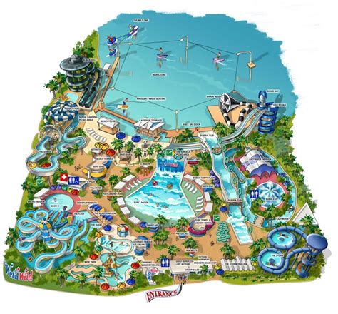 Water Park Map Illustration Illustrated Maps By Rabinky Art Llc