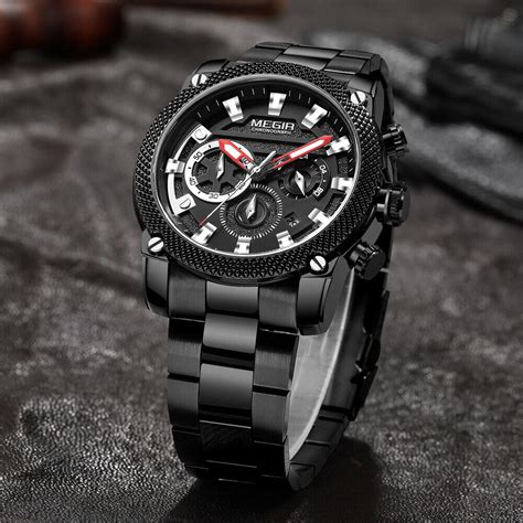 Megir M Nner Wasserdichte Chronograph Quarzuhr Edelstahl Sport