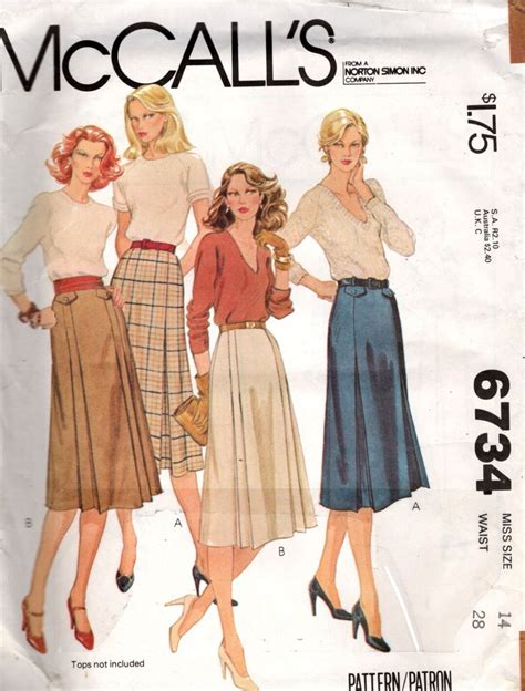 Vintage Misses Skirt Sewing Pattern Mccalls 6734 Size 14 Uncut Etsy