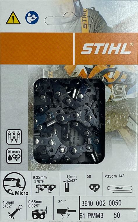 Stihl Chaîne de tronçonneuse 61PMN3 55 pour barre de 40 6 cm pas de 3