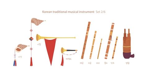 Una colección de instrumentos musicales coreanos tradicionales