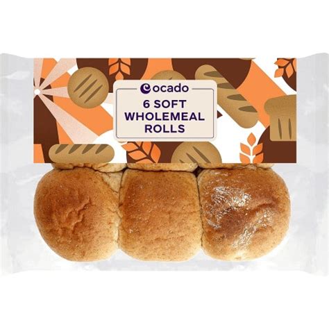 Ocado Soft Wholemeal Rolls 6 Compare Prices Where To Buy