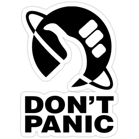 Dont Panic Hitchhikers Guide Stickers By Alwatkins1 Redbubble