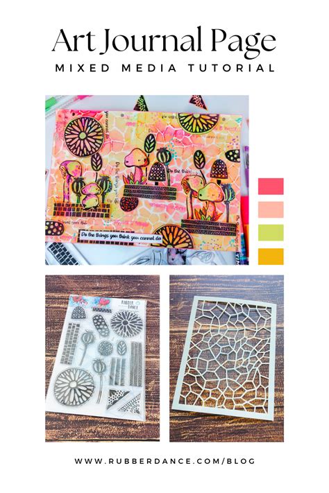 Whimsical Art Journal Page Tutorial Rubber Dance Art Stamps Blog