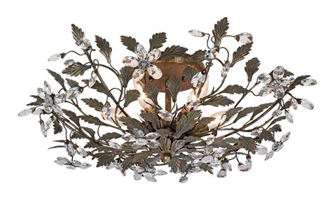 Pewter Leaf Six Light 26 Wide Ceiling Fixture 77391 Lamps Plus Traditional Ceiling