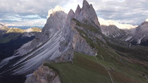 Odle Mountain Group From Seceda Aerial View Dolomites South Tyrol