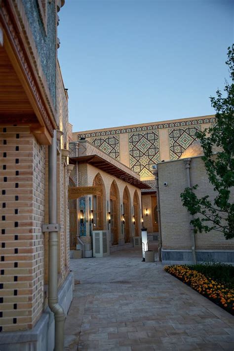 Courtyard In The New Tourist Complex Park Silk Road In Samarkand Stock