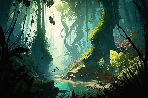 Premium Ai Image Generative Ai Unveils A Luminous Enchanted Forest A