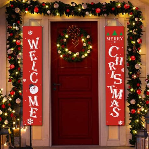 Merry Christmas Banners,New Year Outdoor Indoor Christmas Decorations ...