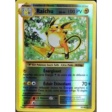 Carte Pok Mon Raichu Niv Pv Holo Reverse Xy