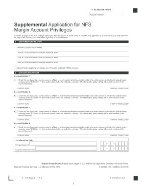 Fillable Online Margin Application 1 Pdf FISN Fax Email Print